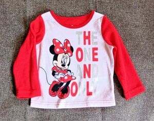 Shirt 2t Girls Disney fleece pajama top with Minnie Mouse red white long sleeve